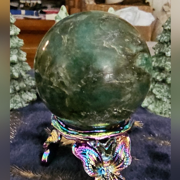 3.5 cm diameter, 50g metal rainbow aura Butterfly holder, holds large spheres - Picture 12 of 13